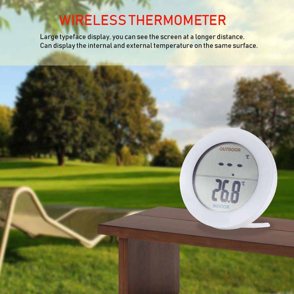 Draadloze Thermometer LCD Display Binnen Buiten Sensor Temperatuursensor Binnen Buiten Wit