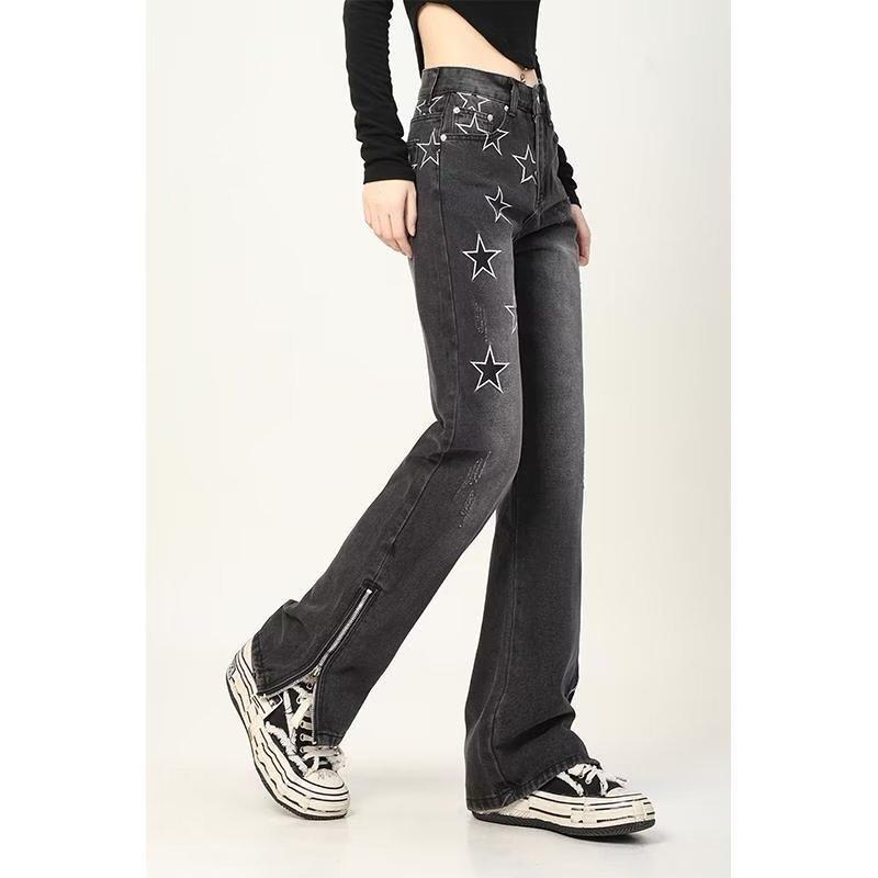 

Жіночі повсякденні модні джинси прямого крою максі з високою посадкою XXL