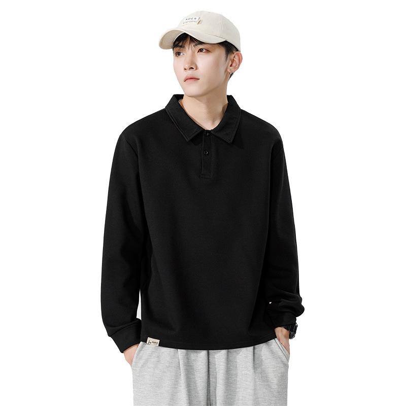 Spring and Autumn New Men's Korean Style Car Logo Lapel Long Sleeve POLO Shirt Trendy Couple Internet Celebrity Same Stylish Fashion Top