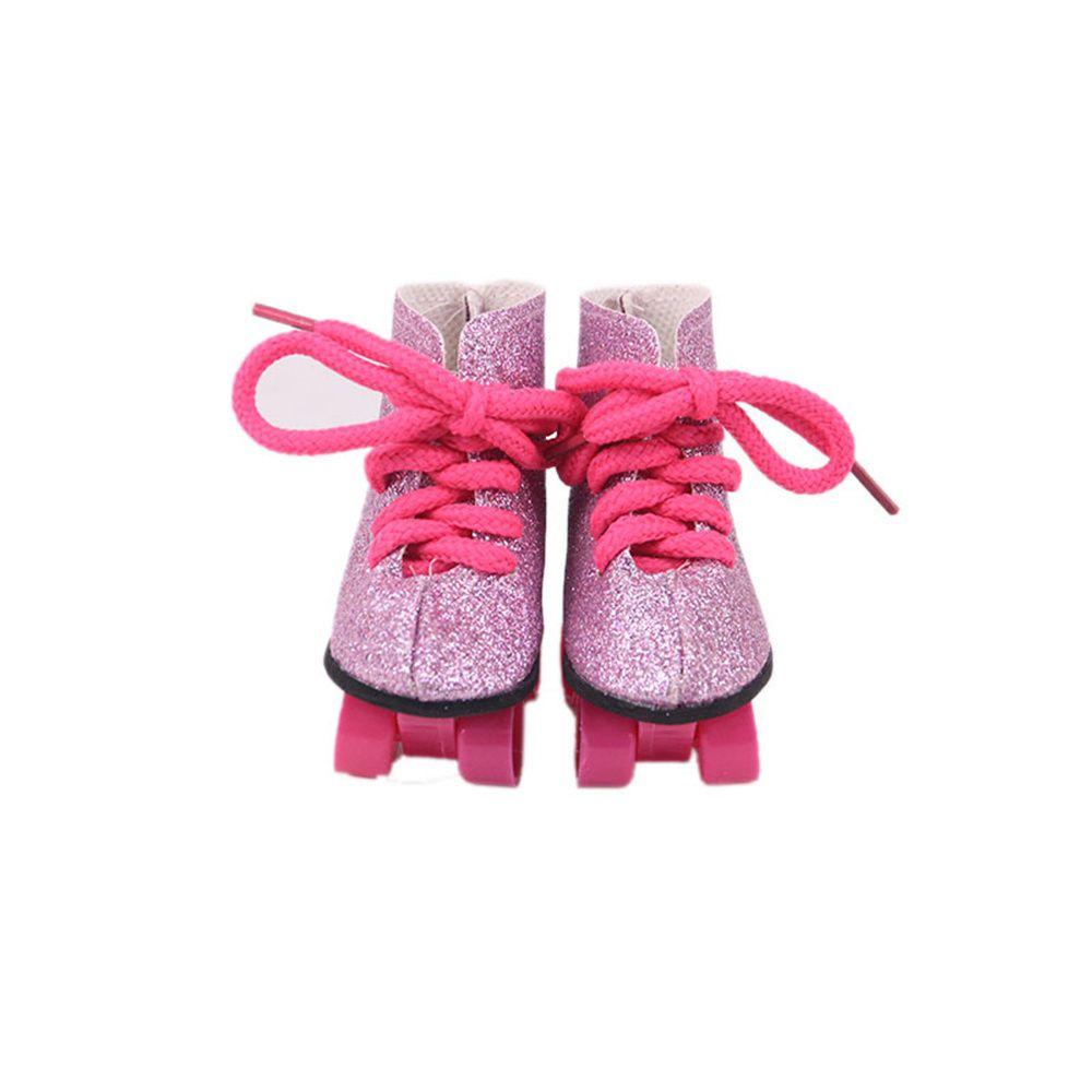 

Mini Clothes 18 Inches/43cm Doll Glitter Skating Shoes Doll Skates Shoes Roller Skate Shoes A
