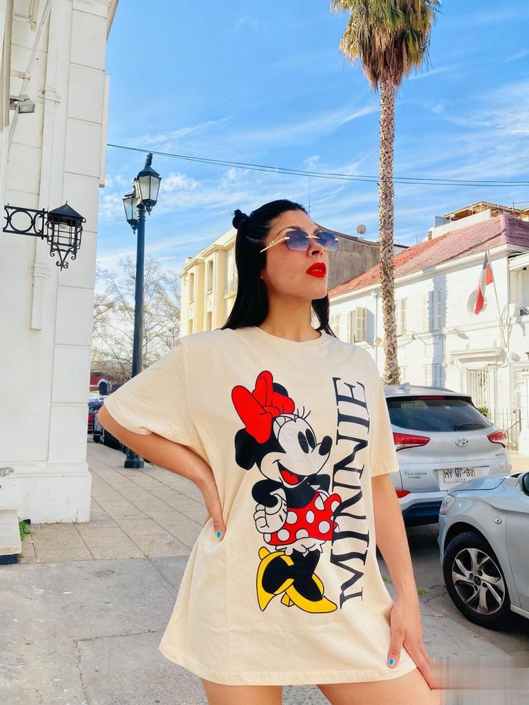 T-shirt a maniche corte da donna Disney Minnie Mouse Oversize Top Casual Estivo Streetwear Trendy Maglietta Grafica Cartoon Abbigliamento Y2k
