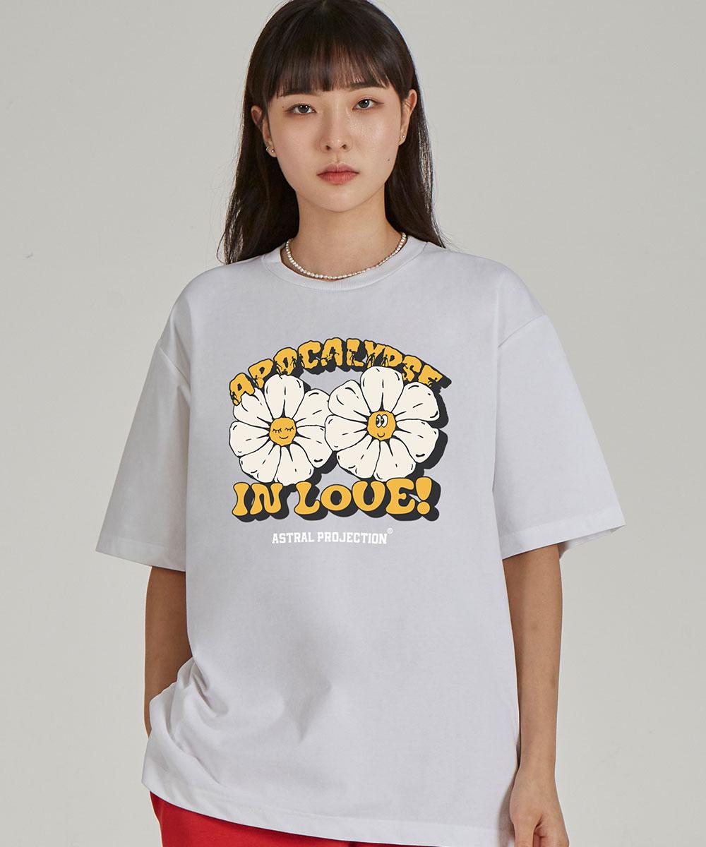 Astral Projection Apocalypse Daisy Round Neck 15-Count Cotton Short Sleeve T-Shirt_White L