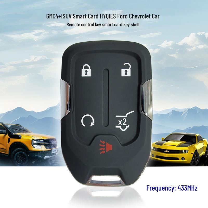 Compatible with Chevrolet 3/4/5/6 Button 315/433MHz Smart Remote Key HYQ1AA/EA 5 Button - Start Key + Pickup Key