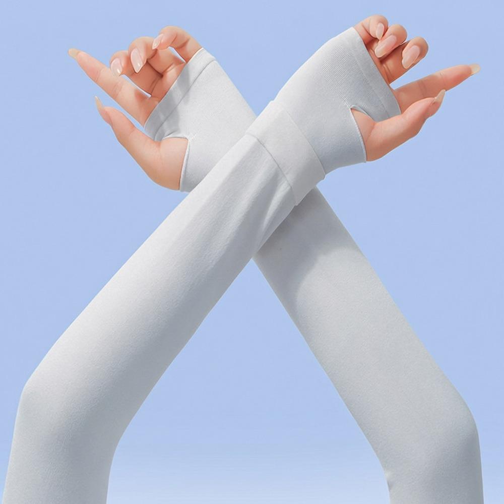 Breathable Ice Silk Sunscreen Sleeves UV Protection Thin Sun Protective Sleeve Cooling Arm Cover Outdoor Sports