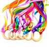 Rainbow Natural Wooden Ring Waldorf Toys Baby Teether Montessori Sensory Toys