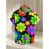 Flower 3D Printed Hawaiian Shirt Summer Beach Vacation Casual Men's Short Sleeve Tops Daily Fashion Loose Oversized Lapel Shirt