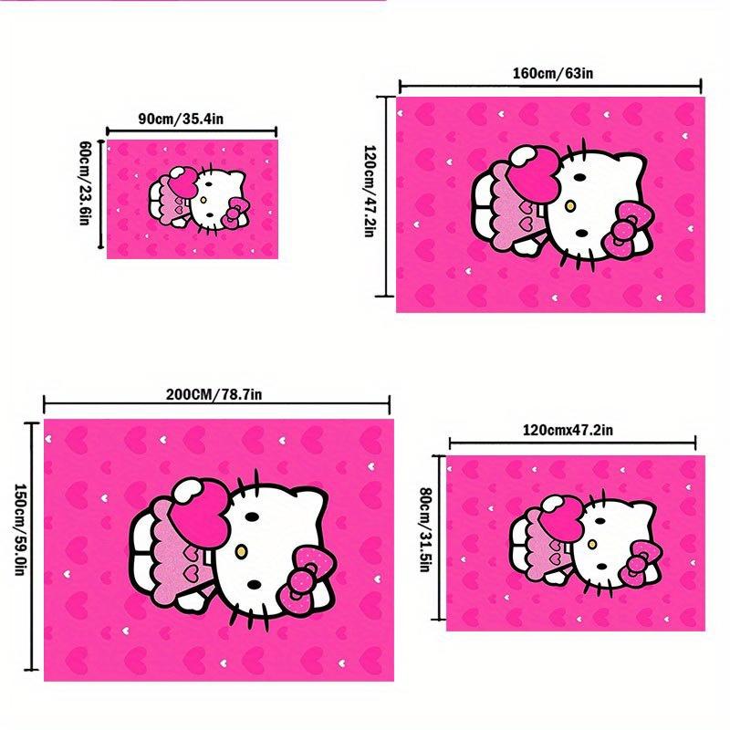 1pc Sanrio Hello Kitty Mermaid Printed Office Carpet Rectangle Rug Under The Table,Perfect Room Decor for Living Room, Bedroom, Kitchen, Non-slip Floo