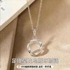 Sterling Mobius Ring Necklace Women Dainty Clavicle Chain Gift Girlfriend