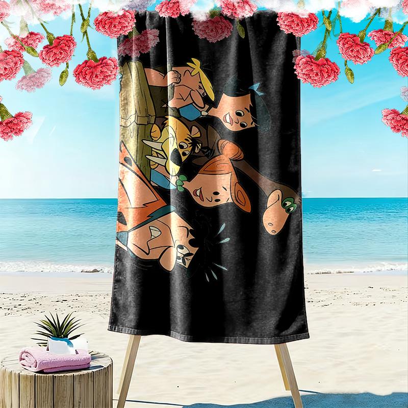 The Flintstones2 Print Beach Towel, Large Soft Quick Dry Towel for Beach Camping Swimming