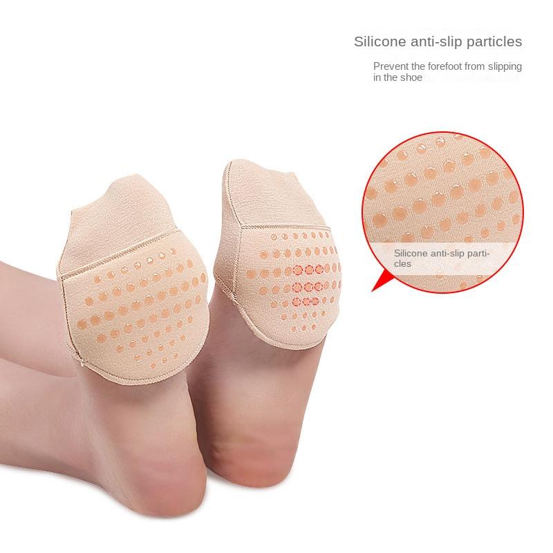 Women's Breathable Silicone Anti Slip Summer High Heels with Front Foot Socks, Half Foot Socks, Invisible