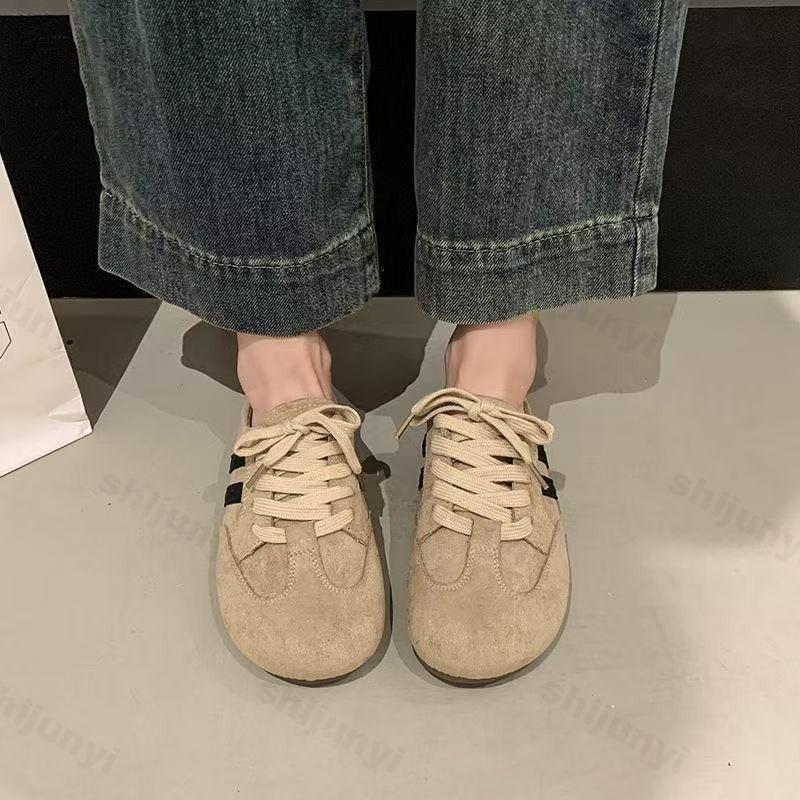 Summer Women Mules Shoes Sports Round Toe Flat Female Footwear Sneakers Retro Platform Slip on Fashion Comfortable Half Slippers