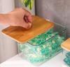 1PC Laundry Room Laundry Gel Bead Storage Box Laundry Detergent Finishing Box With Bamboo Lid Household Desktop Cotton Swab Case