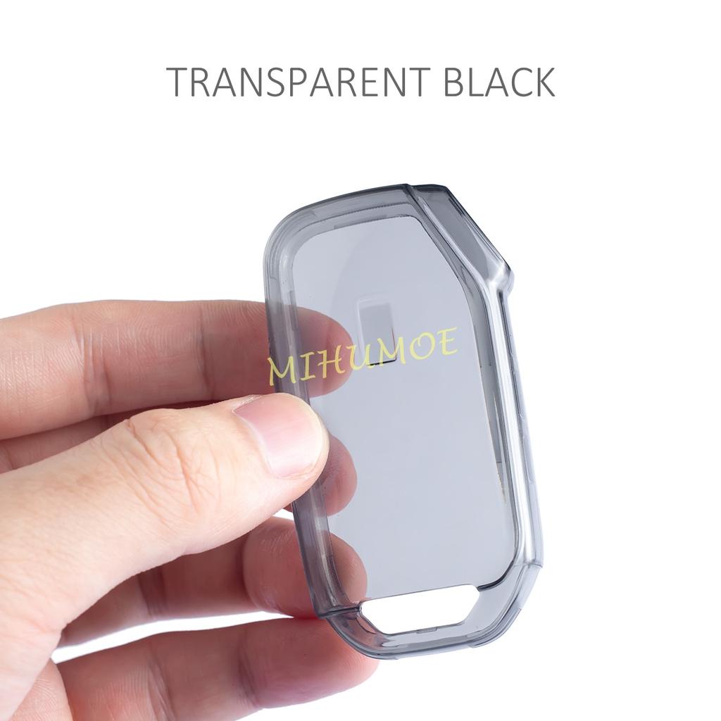 For Kia Forte Soul K3 K5 K8 Sorento Seltos Cerato Niro Optima Telluride Carnival Black Transparent Car Key Fob Case Cover