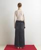 Aobteu Denim Long Skirt - Gray