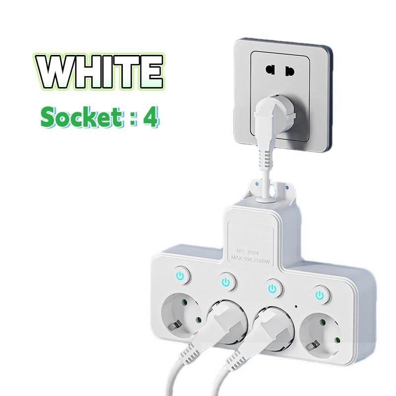 Multipresa EU con Interruttori Individuali e 4 Prese AC – Design Portatile, Porte USB/Type-C Opzionali