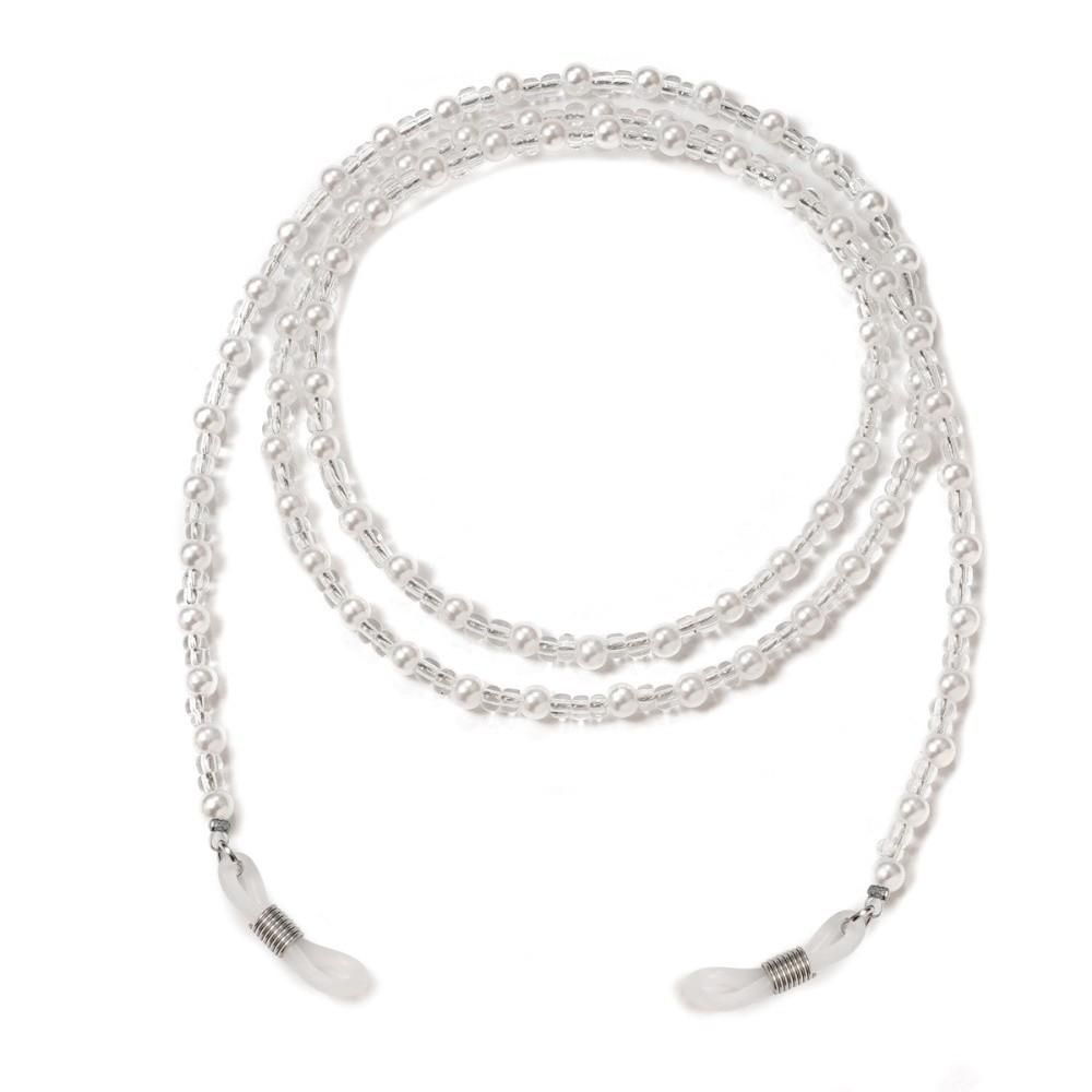 

Crystal Beads Eyeglass Holder Beaded Spectacle Cord Necklace Style Mask Lanyard Women Men White-1