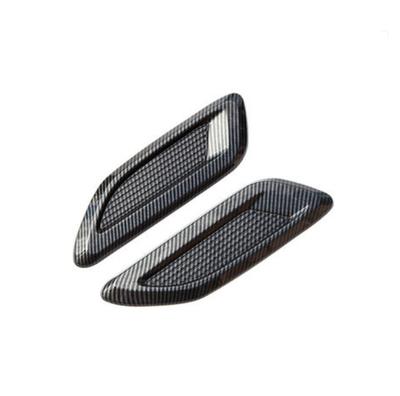 2x Universale Auto Luftstrom Einlass Hutze Lufteinlass Blende Zierleiste Carbonfaser Stil Abdeckung