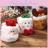 Festive Christmas Apple Bags With Drawstring Closure In White Red And Brown Colors