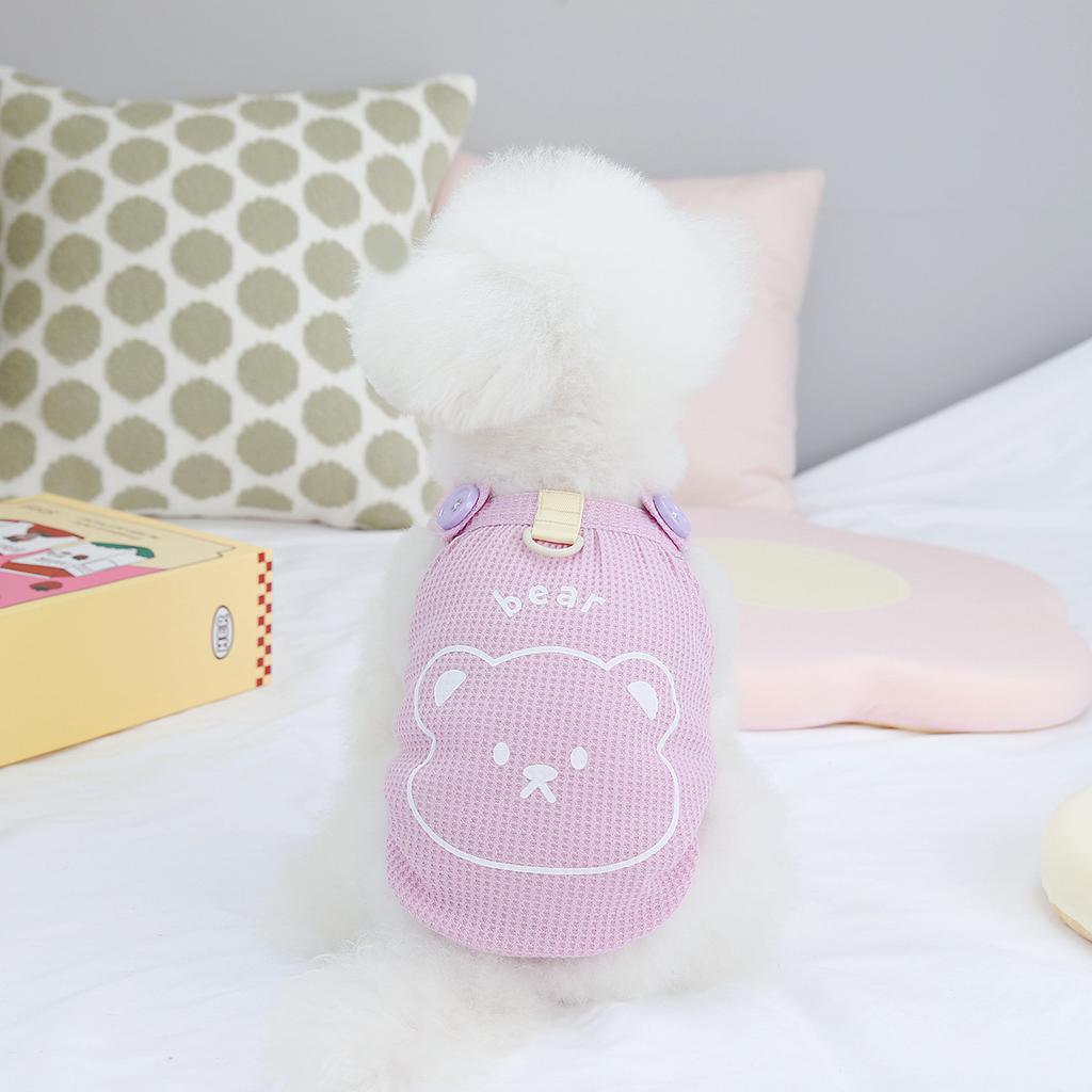 Jaro a léto Nové oblečky pro domácí mazlíčky Oblečení pro Teddy pro malé psy Řemínek na záda vafle Bear Factory Velkoobchod s oblečením pro domácí mazlíčky