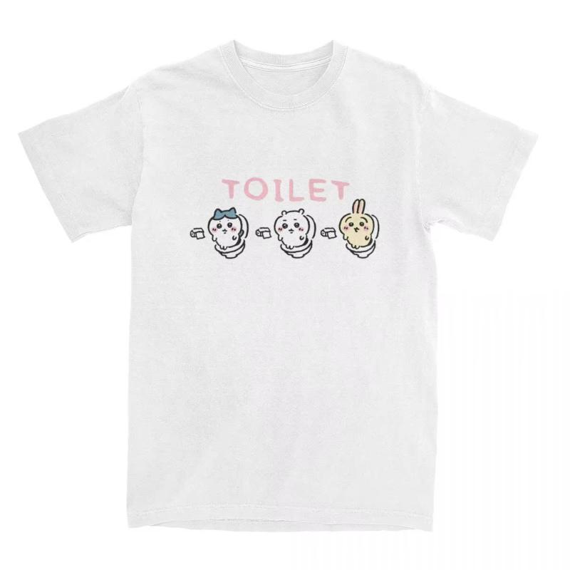 Chiikawa Cartoon TShirts Unisex Women Crewneck Cotton T Shirts Short Sleeve Tees Classic Clothes Breathable Soft