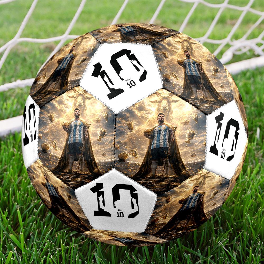 Messi 10 Number Goat Size 5 Soccer Football Machine Sewn Indooroutdoor Universal Football Surprise Collection Gift