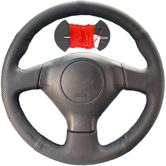 

Кожаные чехлы на руль Автомобильная оплетка на руль Обшивка руля с прошивкой Подходит для Subaru Forester 2005-2008 Impreza WRX STI Legacy Outback 2005-2007 Red Thread
