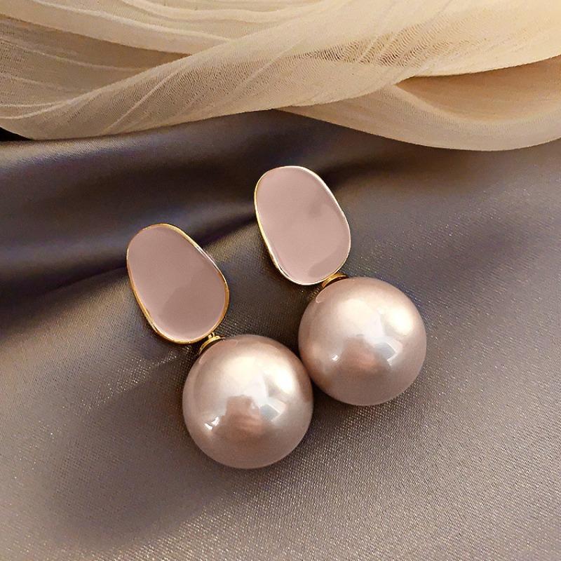 Real Gold Plated 925 Silver Needle Earrings, Natural Freshwater Pearl Flower Drop Earring, Elegant Floral Dangle Stud Earrings For Women Wedding Party