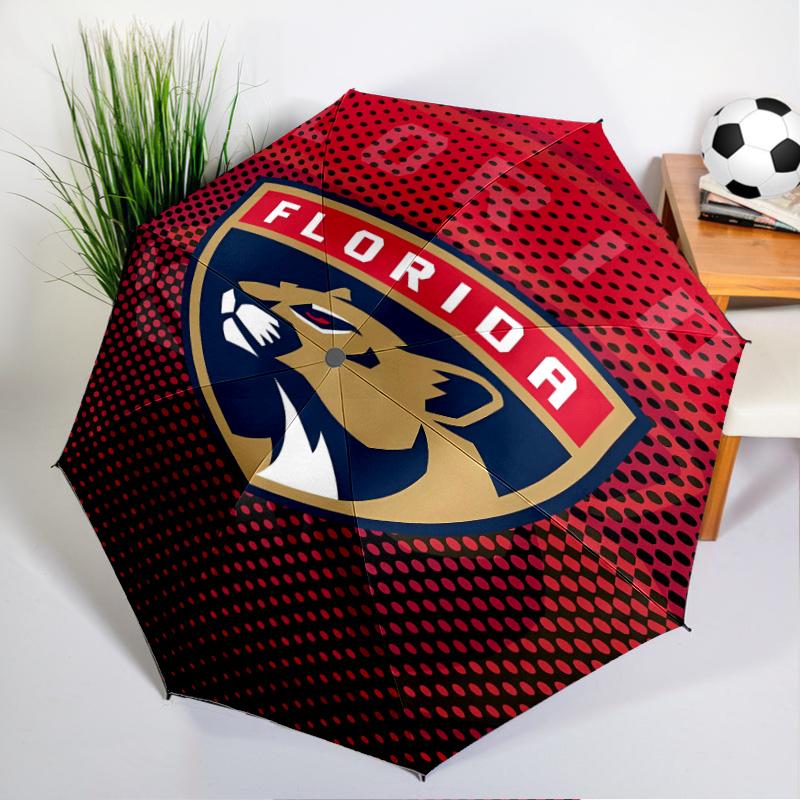 Panthers Ice Hockey Umbrella 8-Frame for Travel, Camping, Casual Lightweight Portable Umbrella, Essential for Every Family Holidays Gift