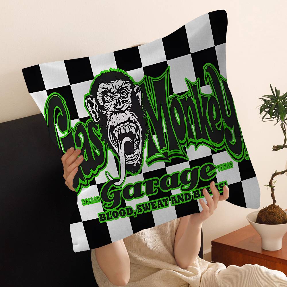 Gas Monkey Garage Logo Personalized Pillow Cover Kids Bedroom Wild Party Decor Pillowcase Kid Birthday Shower Gift