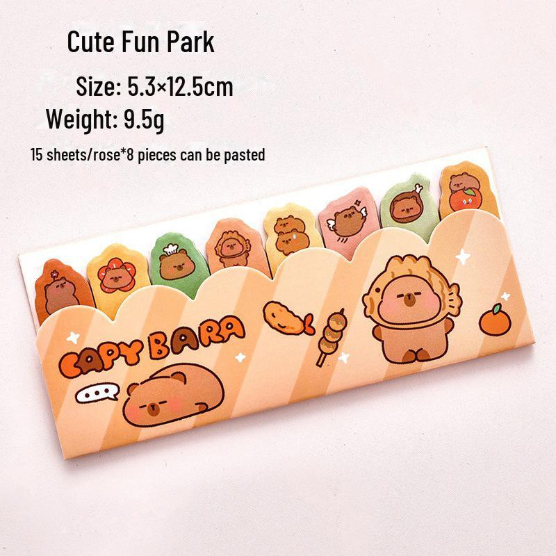 Cartoon Capybara Sticky Notes for Students - Cute Index Marker Stickers