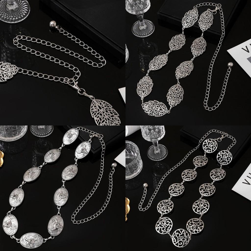 Retro Ethnic Metal Waist Chain With Geometric Buckle For Womens Casual Looks