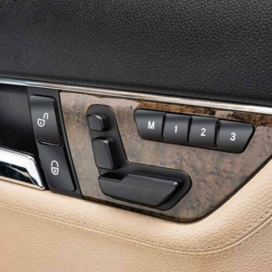 12pcs Matte Black Car Door Memory Lock Switch Button Cover For Benz W204 W212 SU