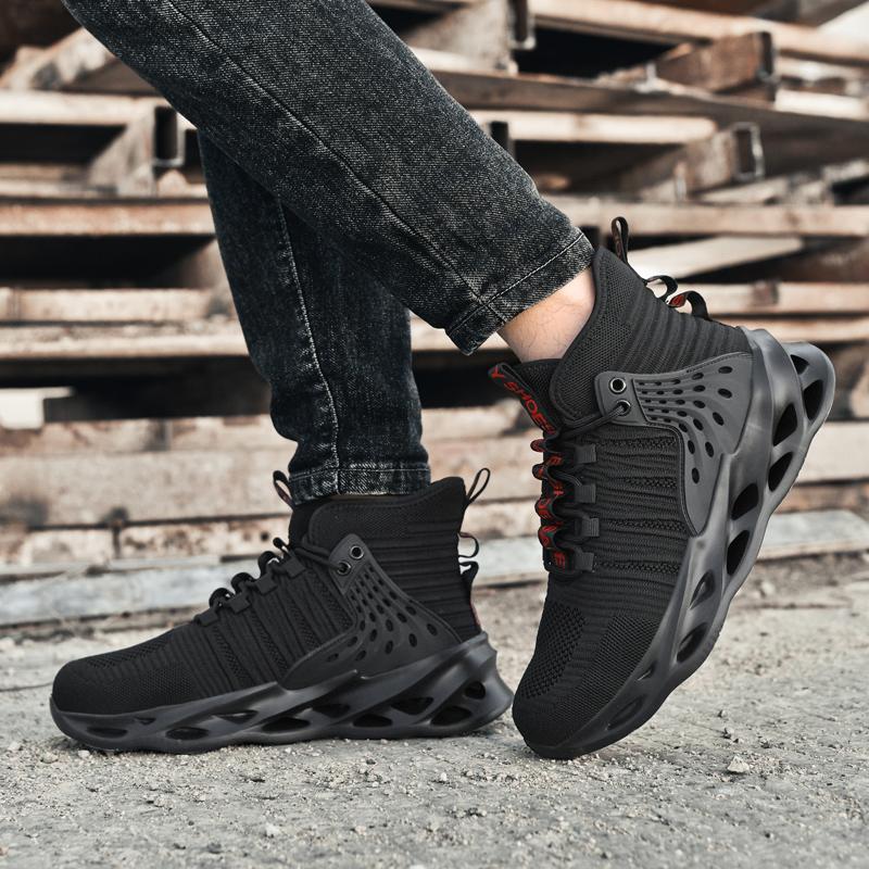Neue Unisex Sicherheitsschuhe Anti-Quetsch Herren Arbeitsschuhe Durchtrittsicher Outdoor Herrenstiefel Leichter Schutz Stahlkappenschuhe