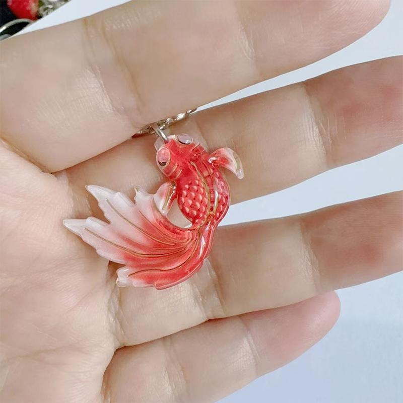 

Fashion Lovely Lucky Koi Mobile Phone Pendant Chain Sweet Keychain Women Bags Accessories Gift A7