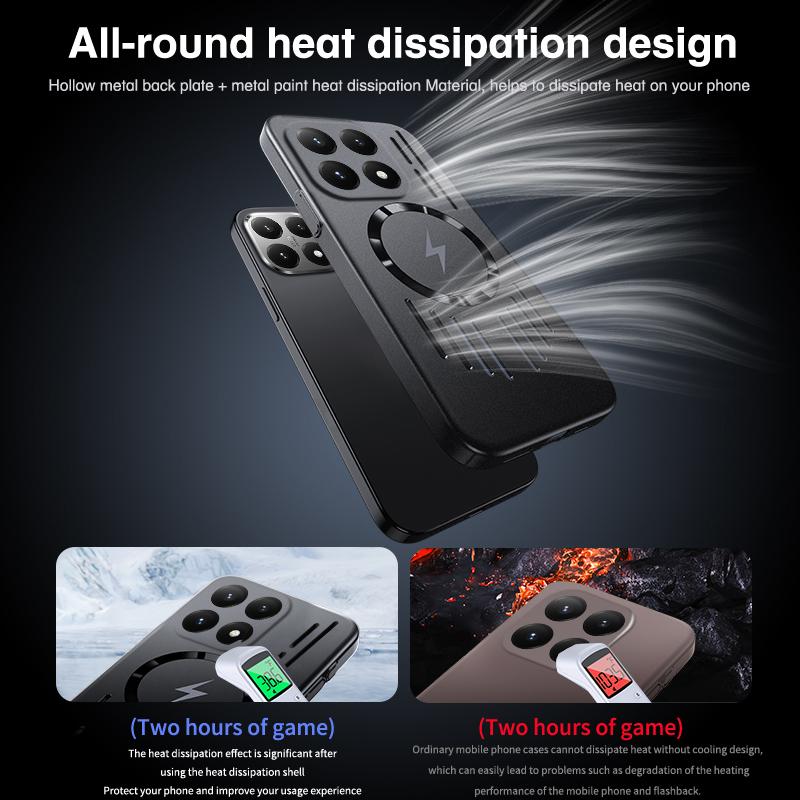 Magnetic Ultra-thin Heat Dissipation Case For XIAOMI 17T Pro Magsafe Wireless Charging Metallic Paint Hard PC Cover For MI15T