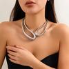 Exaggerated Heavy Metal Big Open Torques Choker Necklace fot Women Goth Adjustable Chunky Chain Grunge Jewelry Steampunk Men New