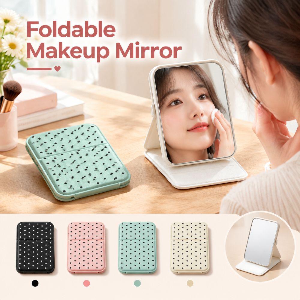 Foldable Cosmetic Mirror Mini Pocket Mirror Portable PortbaleVanity Mirror Desktop Use