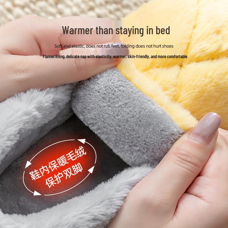 Men's & Women's Winter Wool-Cotton Slippers - Indoor/Outdoor, Heel-Covered, Plush Velvet-Lined, Warm & Cozy
