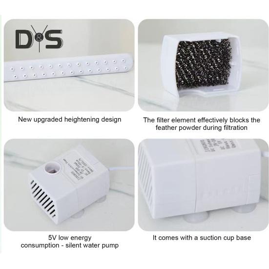 Automatic Birds Bath with Pump Electric Parrot Bathtub with Circulating Water Birds Shower Container Cage Accessory for Parakeet Cockatiel African