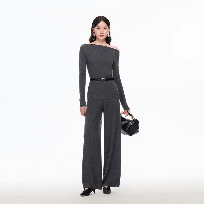 VEROMODA Women's Wool Blend High-Waist Wide-Leg Pants