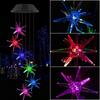 Solar Seven-Color Rose Wind Chime Lamp: Outdoor Courtyard Hanging Light for Halloween Decor