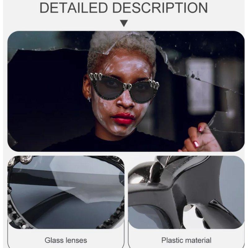 Skull Ladies Halloween Sunglasses Party Decoration Zircon Border Glasses Plastic