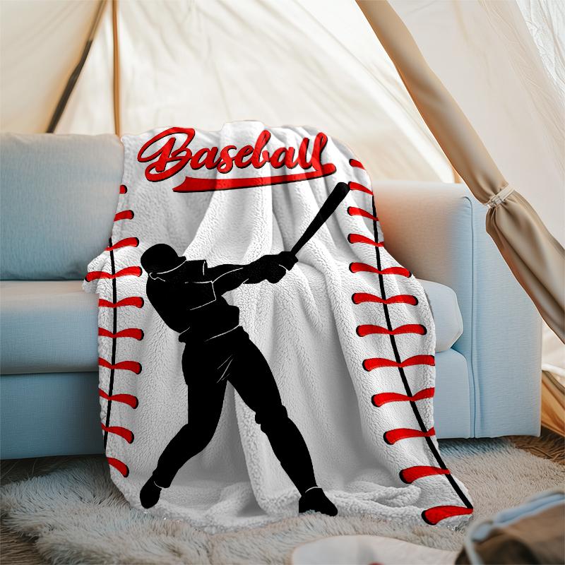 Baseball Theme Printed Blanket - Perfect for Couch, Bed, Travel & Outdoor Use | Machine Washable, Cozy & Durable.