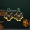 Bohemian Ethnic Style Diamond Tassel Petal Earrings for Women, Exaggerated Openwork Design