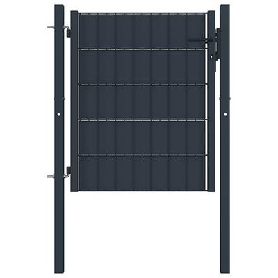 Vidaxl Brama Ogrodzeniowa Pvc I Stal 100X101 Cm Antracyt