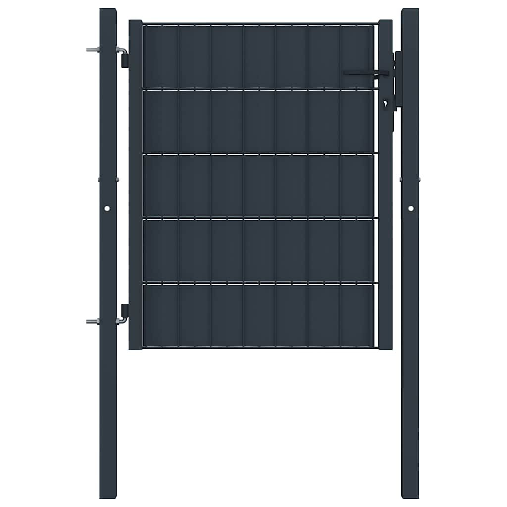Vidaxl Brama Ogrodzeniowa Pvc I Stal 100X101 Cm Antracyt