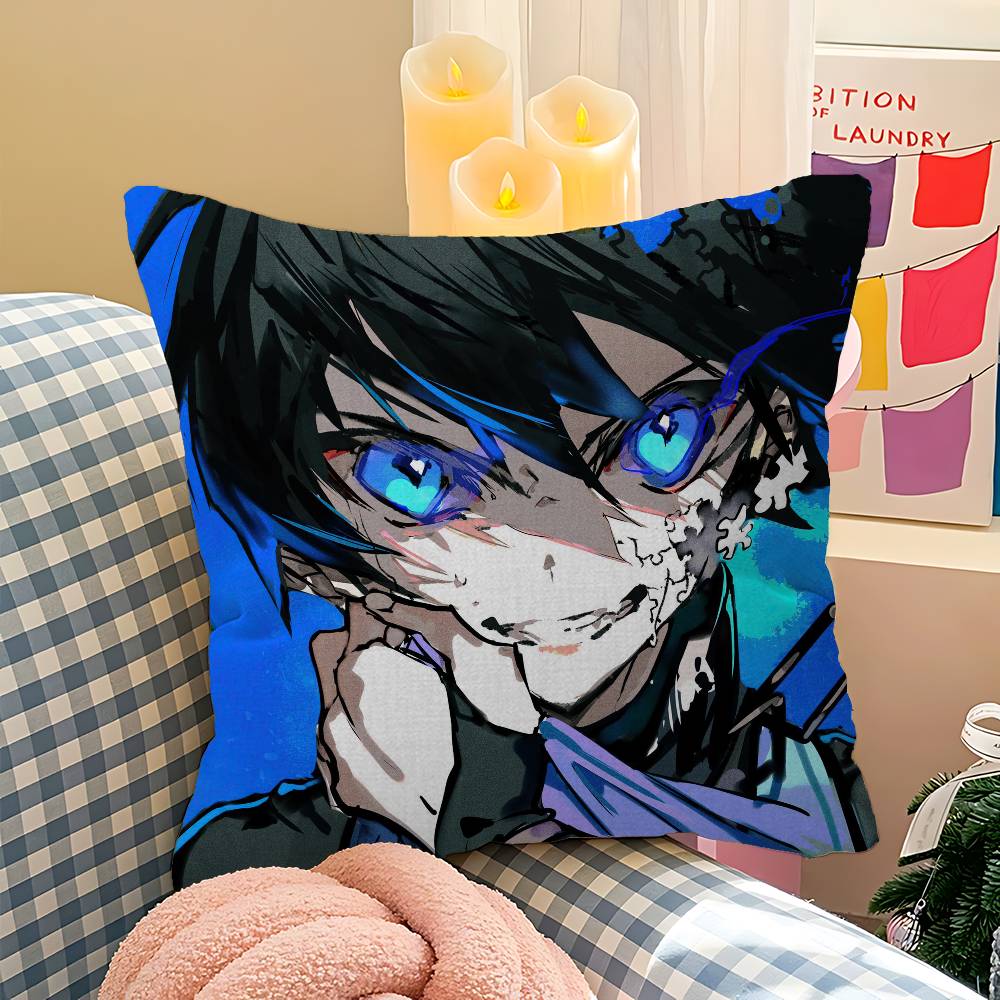 Japan Manga Blue Lock Pillow Cover for Bedroom Room and Living Room Sofa Decorative Cushion Cover
