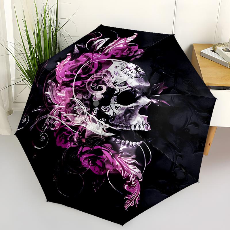Parapluie Pliant Automatique Squelette Rétractable Compact Ouverture/Fermeture Automatique Parapluie Léger Adapté aux Voyages en Plein Air Fonctionnement Automatique