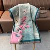Scarf Women's Winter Plum Blossom Scarf Warm and Thickened Retro Shawl with New Fashionable High-end Scarf