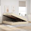 Storage Bed with Mattress Cream 160 X 200 Cm Polyester